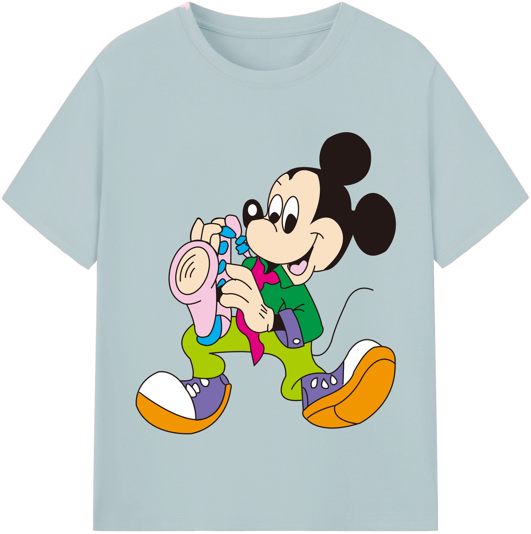 （画像用） ミッキーマウス Mickey Mouse 綿100％半袖Tシャツ（フロントプリント）